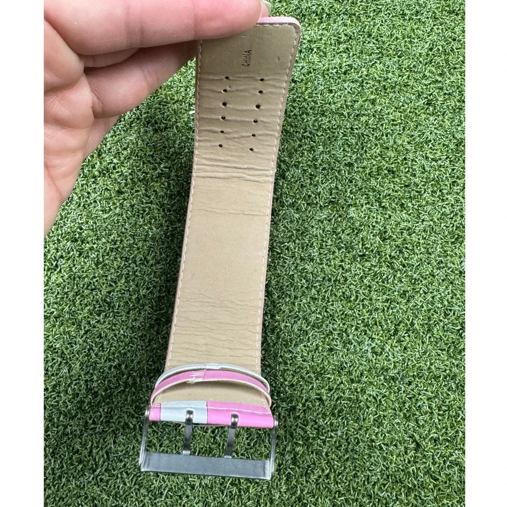 Vintage Hello Kitty Pink Wide Cuff Watch Y2KSanrio Rectangular Dial DoubleBuckle